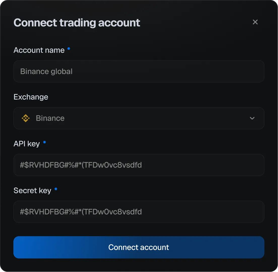 Binance connection
